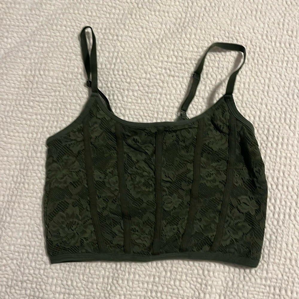 Colsie small lace crop top corset